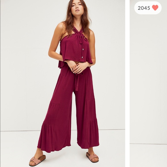 NEW FREE PEOPLE Porter Set Knit Pant & Crop Top XS - Picture 9 of 16